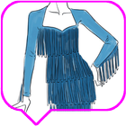 How to draw fringe dress icon