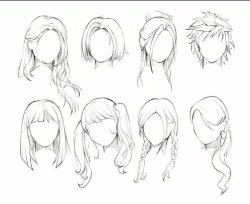 como desenhar cabelo  Cabelo desenho, Esboço de cabelo, Cabelo de