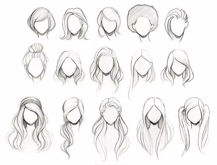 como desenhar cabelo  Cabelo desenho, Esboço de cabelo, Cabelo de