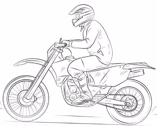 Desenho De Motocicleta Pequena é Mostrada Desenhando Esboço