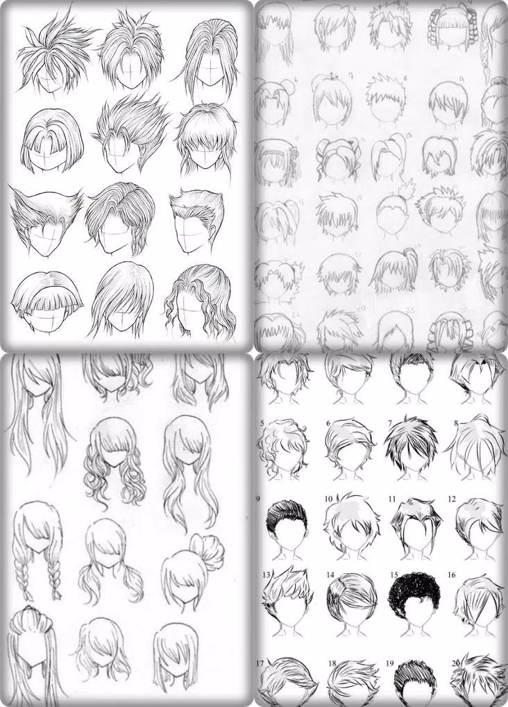 tutorial de como desenhar cabelo anime