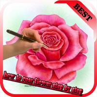 پوستر How to Draw Rose Step by Step