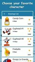 How To Draw Cuphead Characters Step By Step Easy imagem de tela 2