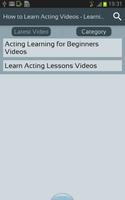 How to Learn Acting Videos - Learning Lessons App capture d'écran 2