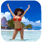Hot Bikini Girls on the Beach Wallpapers HD-icoon