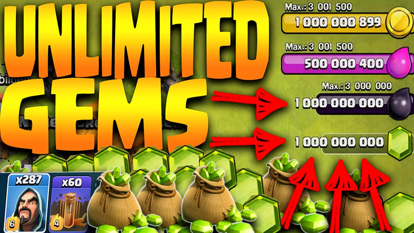 clash of clans unlimited gold elixir and gems apk
