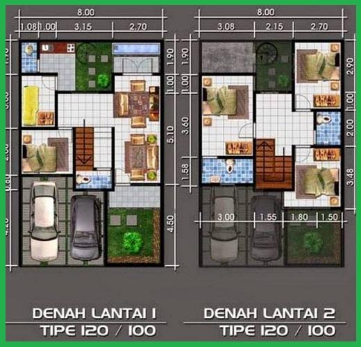  Contoh  Desain Rumah  Minimalis  2 Lantai  Type  120 desain 