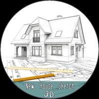 New 3D House Sketch Affiche