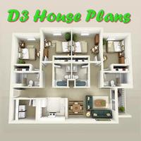 3D House Plans Affiche