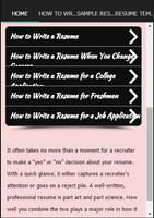 How To Write A Resume स्क्रीनशॉट 1