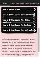 How To Write A Resume تصوير الشاشة 1
