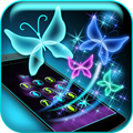 Neon Butterfly Lock Screen