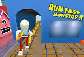 3D Subway Kids Rail Dash Run Affiche