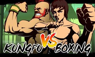 Kung Fu combattant de karaté VS champion de boxe Affiche