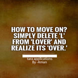 how to move on from your lover
