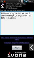 IVONA Kendra US English beta पोस्टर
