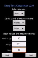 Marijuana Drug Test Calculator imagem de tela 1