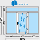 PVC and aluminium window and d icon