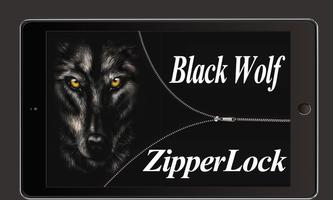 Black Wolf Zipper Lock Affiche