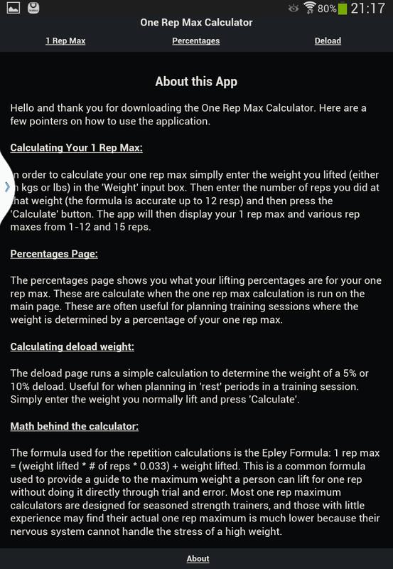 15 rep max calculator The one rep max calculator for android apk download.