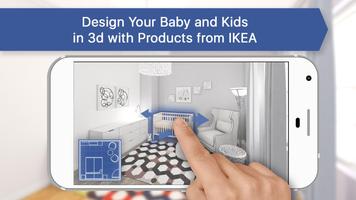 3D Baby & Kids Room for IKEA: Interior Design Plan Affiche