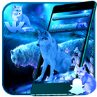 Blue Ice Wolf Theme آئیکن