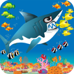 Shark Grow Big fish eat small icon