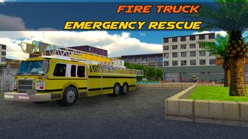 FIRE TRUCK EMERGENCY RESCUE Poster