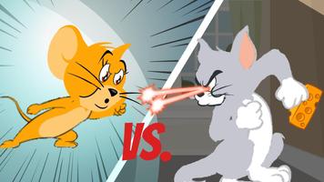 Tom fights Jerry for cheese plakat