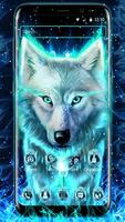 Icy Fire Wolf Theme Affiche