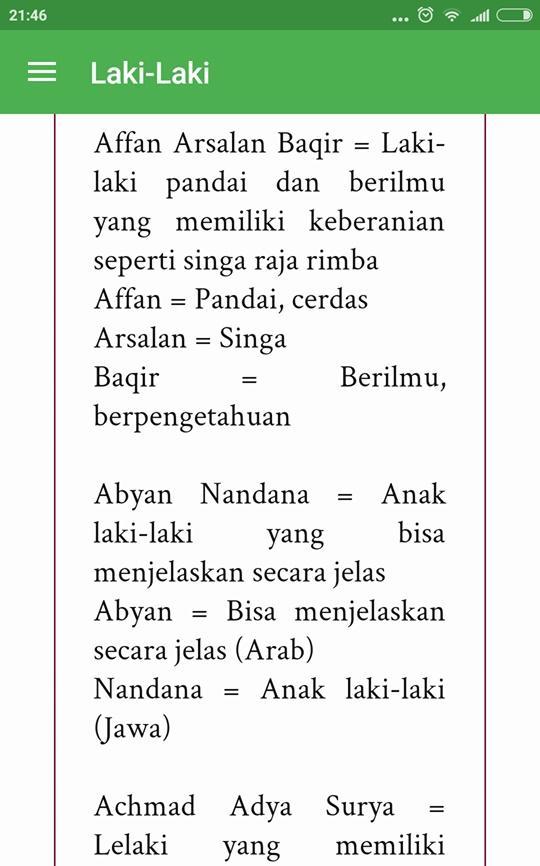 Nama Bayi Laki Laki Islami For Android Apk Download