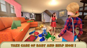 Real Family Babysitter Helping Mom Simulator 3D poster