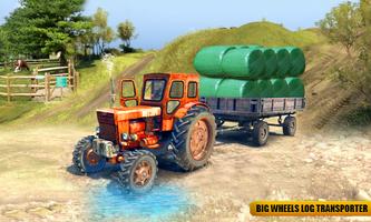 City Tractor Driving: Big Wheels Log Transporter Affiche