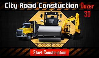 Crane Road Construction Dozer poster
