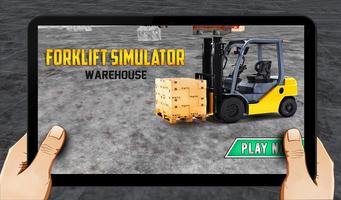 Forklift simulator warehouse poster