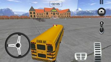 High School Bus Parking 3D Affiche