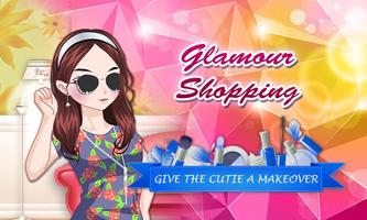 Glamour Shopping: Stylish Girl Affiche