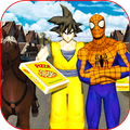 Super Spider Goku Dragon Fight Hero Pizza Delivery