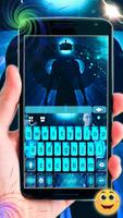 Tema Keyboard Blue Tech Future Cartaz