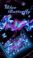 Blue Butterfly Kika Keyboard Cartaz