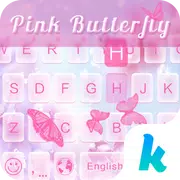 Pink Butterfly Keyboard Theme