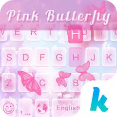 Pink Butterfly Keyboard Theme APK Herunterladen