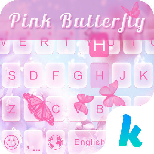 Pink Butterfly Keyboard Theme