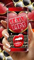 Teclado Black Golden Red Lip Cartaz