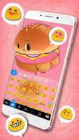 Tema Keyboard Cartoon Funny Hamburger screenshot 2