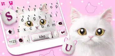 Cute White Cat 主題鍵盤