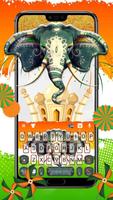 Elephant India Flag Poster
