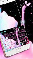 ثيم لوحة المفاتيح Galaxy Pink Paint الملصق
