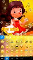 Girl Wish Cute Keyboard Theme ảnh chụp màn hình 1