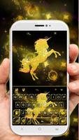 Tema Keyboard Gold Luxury Unicorn poster